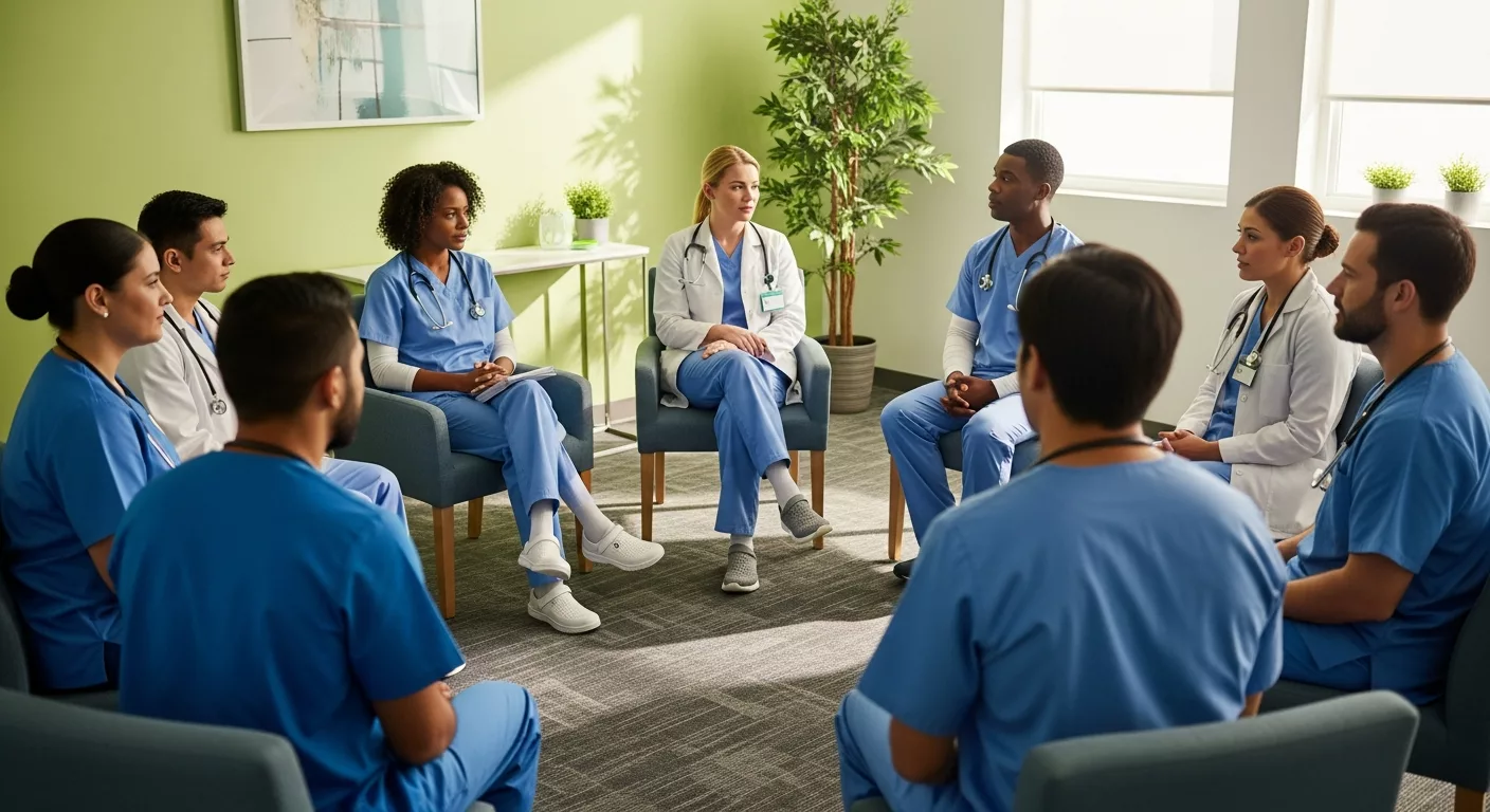 DBT skills groups Florida healthcare workers in supportive therapy session