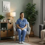Healthcare worker receiving specialized therapy support for complex PTSD treatment