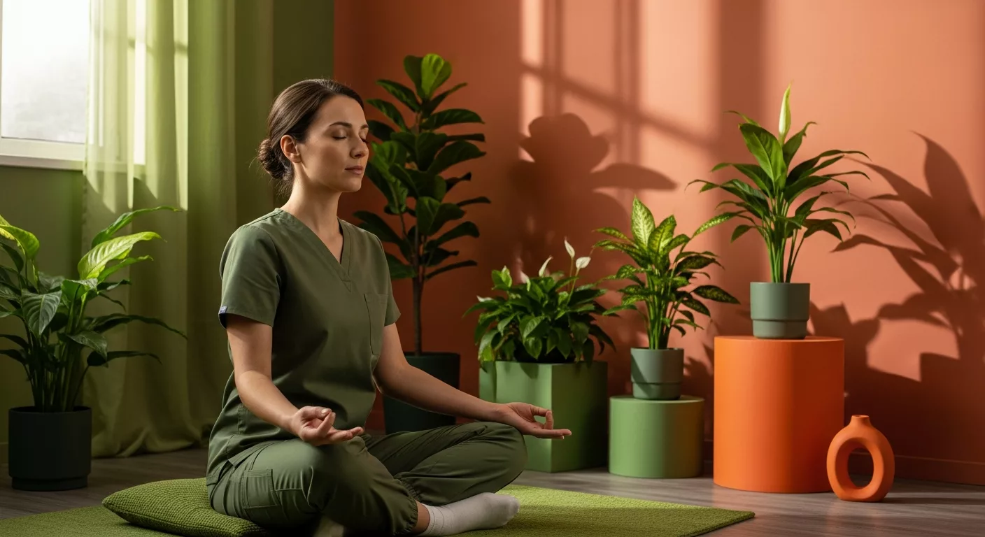Florida healthcare worker practicing DBT mindfulness skills for emotional regulation and burnout prevention