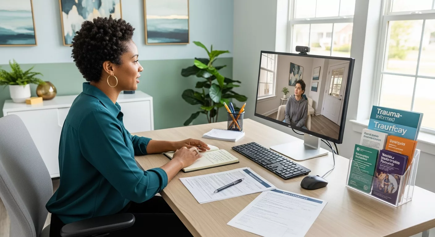 Healthcare professional discussing does insurance cover EMDR therapy options during telehealth consultation in Florida