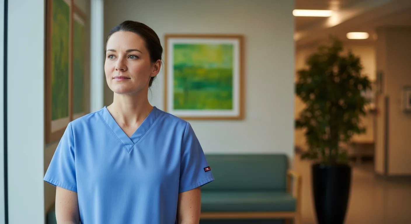 Nurse reflecting on healing from narcissistic abuse in healthcare workplace