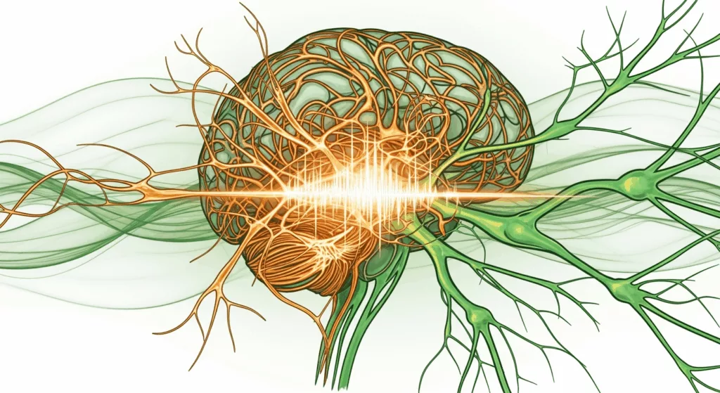 Visual representation of how trauma therapy works differently than talk therapy in the nervous system