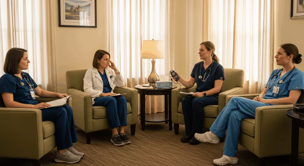 C-PTSD healthcare workers receiving specialized EMDR and Brainspotting therapy treatment in Florida