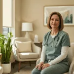 Healthcare worker in therapy setting representing DBT skills for healthcare workers Florida emotional regulation support