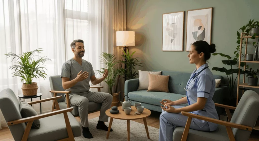 Healthcare professionals learning dialectical behavior therapy techniques for emotional regulation in Florida therapy setting