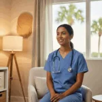 Florida healthcare professional in peaceful therapy setting representing EMDR therapy success rates