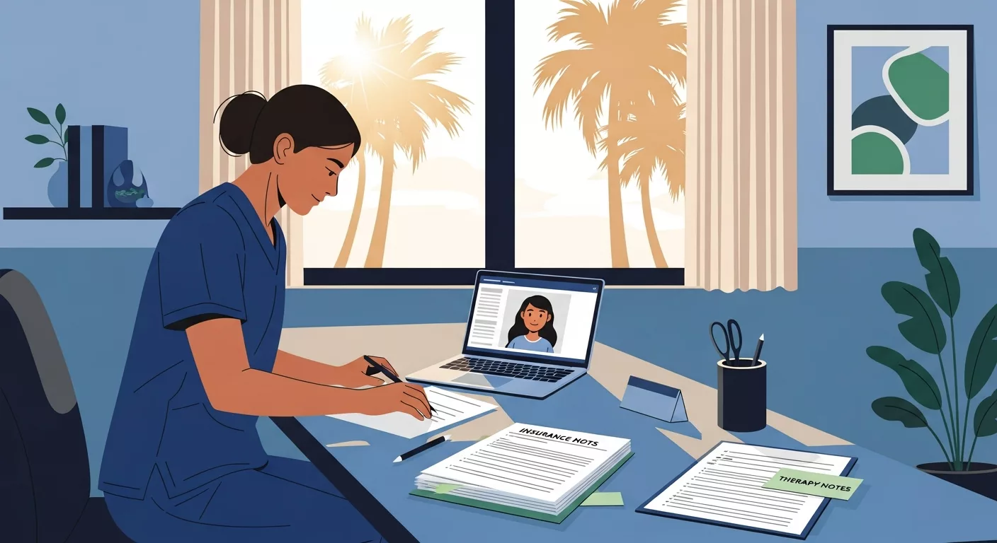 Healthcare professional reviewing insurance coverage for trauma therapy in Florida