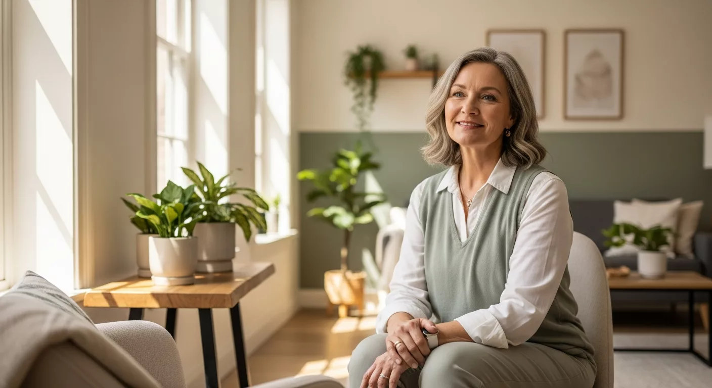 Healthcare professional in welcoming therapy office representing dissociative disorders in caregivers treatment