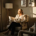 Healthcare worker in comfortable therapy office for flexible trauma therapy in Florida