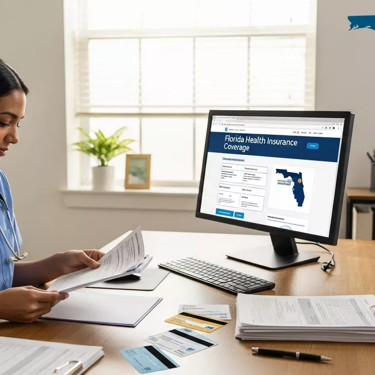Florida healthcare worker reviewing EMDR therapy insurance coverage documents at desk