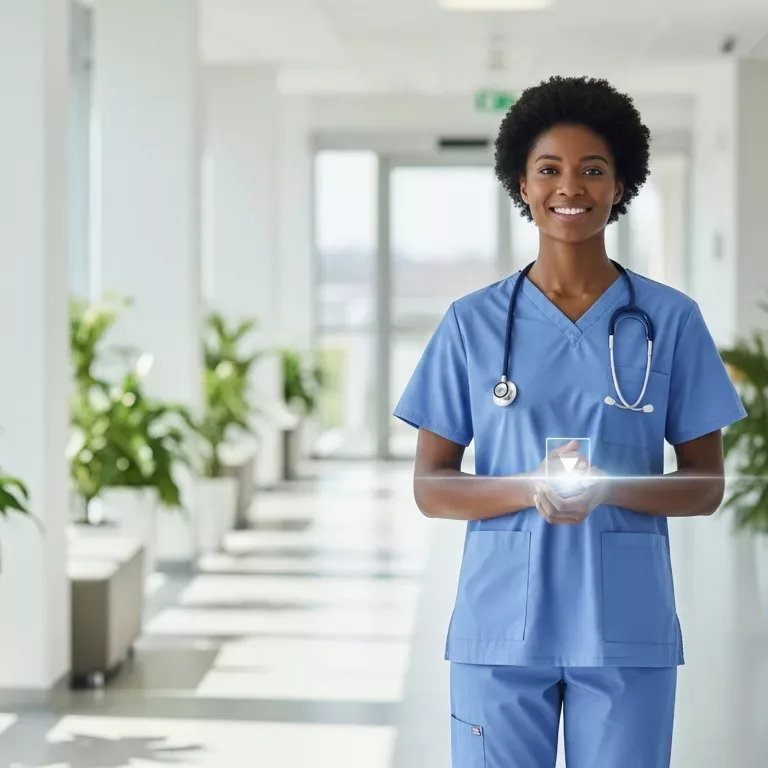Healthcare professional demonstrating energy protection techniques for highly sensitive professionals in medical setting